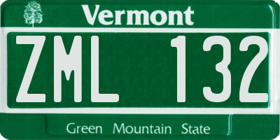 VT license plate ZML132