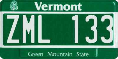 VT license plate ZML133