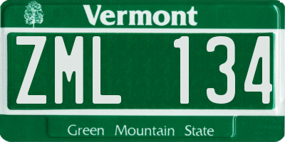 VT license plate ZML134