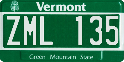 VT license plate ZML135
