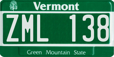 VT license plate ZML138