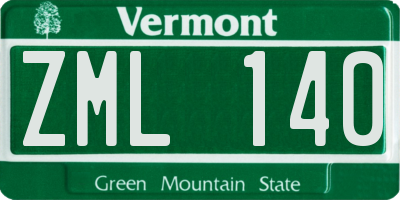 VT license plate ZML140