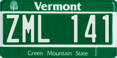 VT license plate ZML141