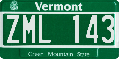 VT license plate ZML143