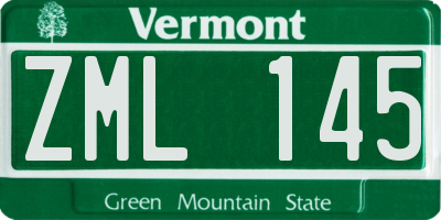 VT license plate ZML145