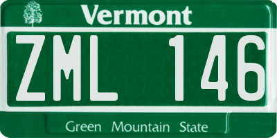 VT license plate ZML146
