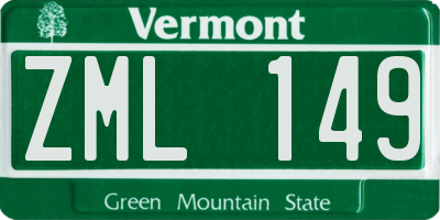 VT license plate ZML149