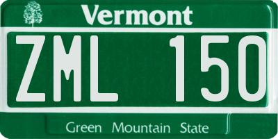 VT license plate ZML150