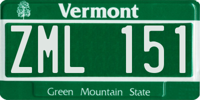 VT license plate ZML151