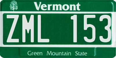 VT license plate ZML153