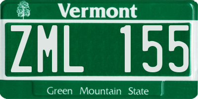VT license plate ZML155