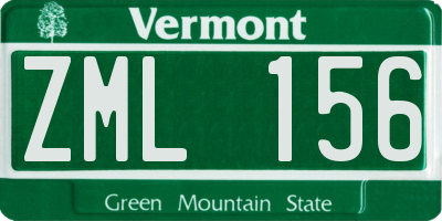 VT license plate ZML156