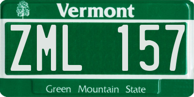 VT license plate ZML157