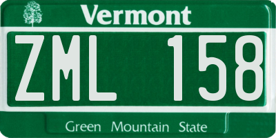 VT license plate ZML158