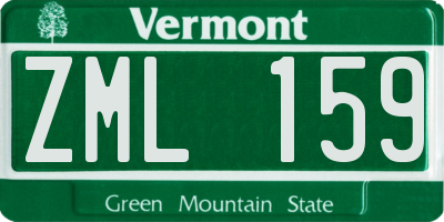 VT license plate ZML159