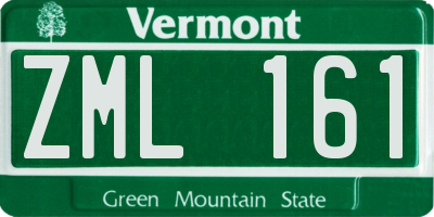 VT license plate ZML161