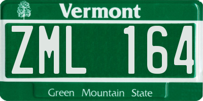 VT license plate ZML164