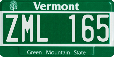 VT license plate ZML165