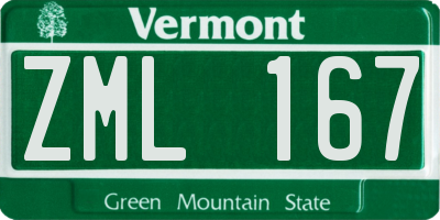 VT license plate ZML167