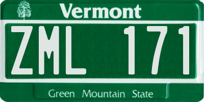 VT license plate ZML171