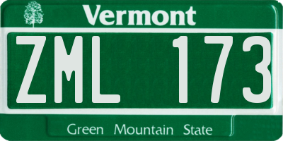 VT license plate ZML173