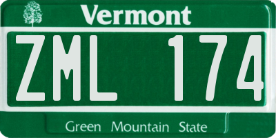 VT license plate ZML174