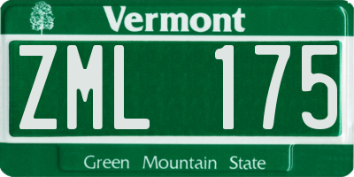 VT license plate ZML175