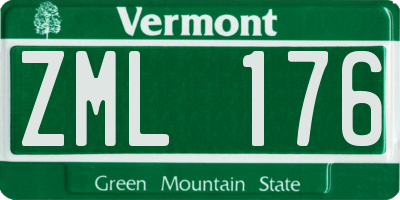 VT license plate ZML176