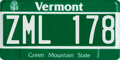 VT license plate ZML178