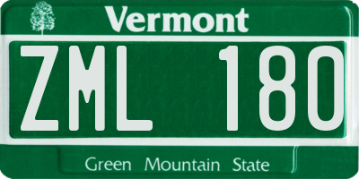 VT license plate ZML180
