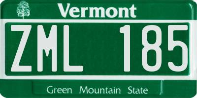 VT license plate ZML185