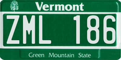 VT license plate ZML186