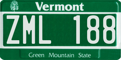 VT license plate ZML188