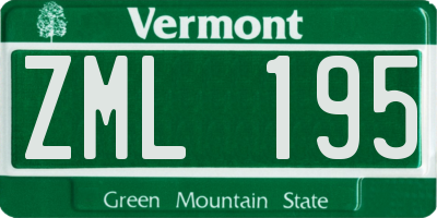 VT license plate ZML195