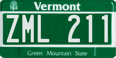 VT license plate ZML211