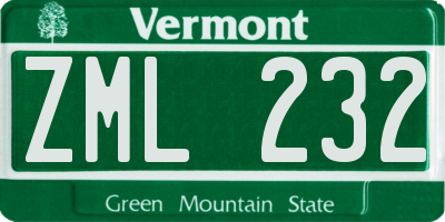 VT license plate ZML232