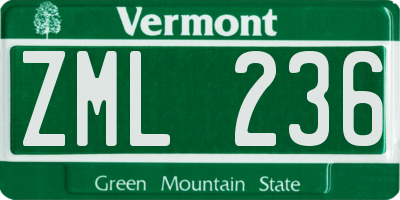 VT license plate ZML236