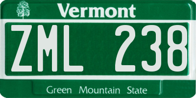 VT license plate ZML238