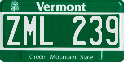 VT license plate ZML239