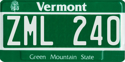 VT license plate ZML240