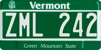 VT license plate ZML242