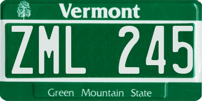 VT license plate ZML245