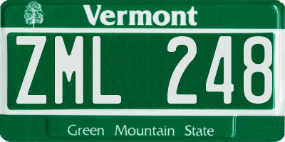 VT license plate ZML248