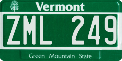 VT license plate ZML249