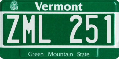 VT license plate ZML251