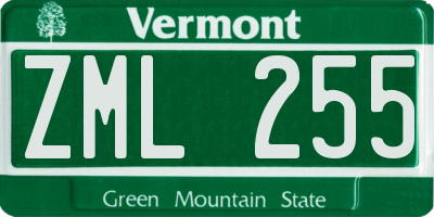 VT license plate ZML255