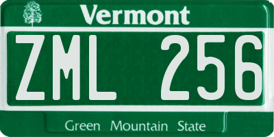 VT license plate ZML256