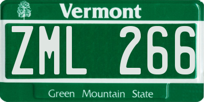 VT license plate ZML266