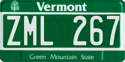 VT license plate ZML267