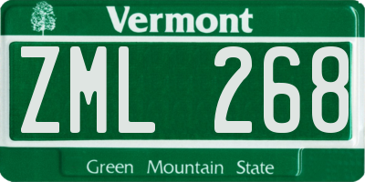 VT license plate ZML268
